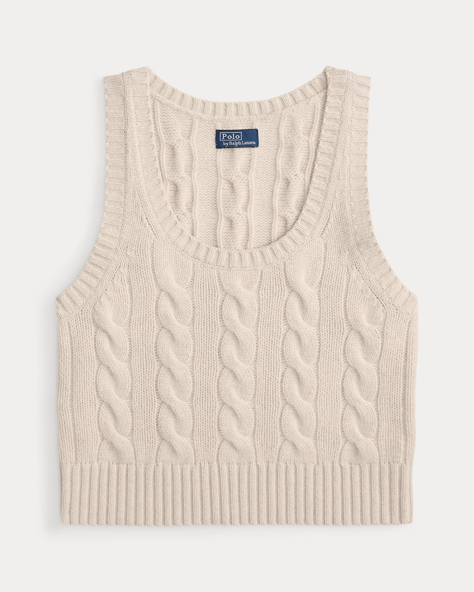 Cable Wool-Cashmere Sleeveless Sweater