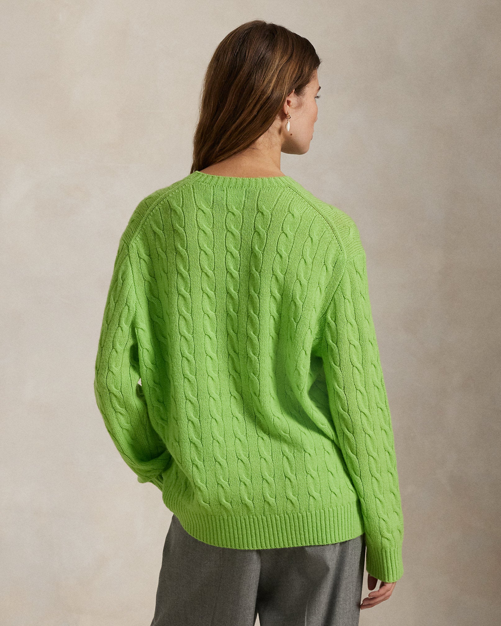 Cable Wool-Cashmere Crewneck Sweater